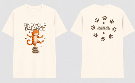 Find Your Balance Tee – Inner Purr, Outer Peace Edition