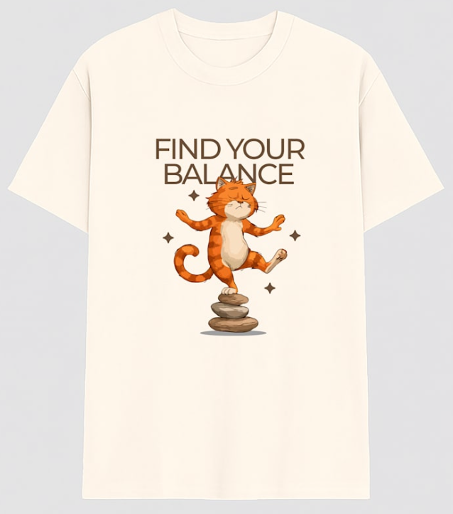 Find Your Balance Tee – Inner Purr, Outer Peace Edition