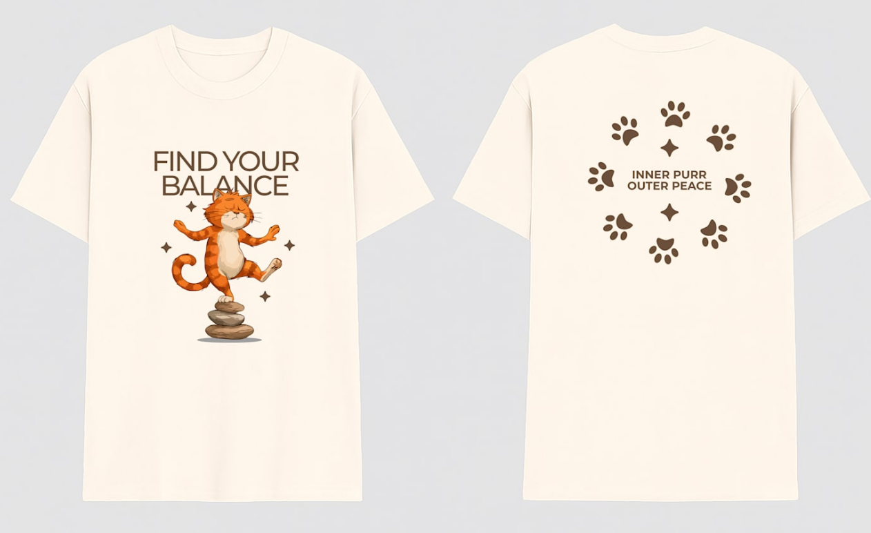 Find Your Balance Tee – Inner Purr, Outer Peace Edition